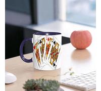 EMCLKS Tazze colazione,Durevole,Tazze Caffe e The 330ml,Idee Regalo Regali Natale,Mug per Lavastoviglie e Microonde,Da un mazzo di carte da gioco quattro carte Re su sfondo bianco