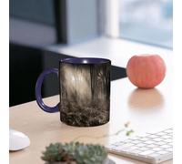 EMCLKS Tazze colazione,Durevole,Tazze Caffe e The 330ml,Idee Regalo Regali Natale,Mug per Lavastoviglie e Microonde,Gotico, foto del paesaggio di una foresta oscura con raggi di sole e nebbia vintage