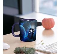 EMCLKS Tazze colazione,Durevole,Tazze Caffe e The 330ml,Idee Regalo Regali Natale,Mug per Lavastoviglie e Microonde,Il TARDIS trasporta una cabina di polizia tra le stelle