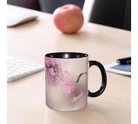 EMCLKS Tazze colazione,Durevole,Tazze Caffe e The 330ml,Idee Regalo Regali Natale,Mug per Lavastoviglie e Microonde,Carpe Koi sacre e fioritura primaverile dei sacura. Il geroglifico significa Koi.