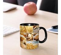 EMCLKS Tazze colazione,Durevole,Tazze Caffe e The 330ml,Idee Regalo Regali Natale,Mug per Lavastoviglie e Microonde,Raccolta, varie fasi della panificazione dal grano al modello di collage del prodot