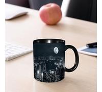 EMCLKS Tazze colazione,Durevole,Tazze Caffe e The 330ml,Idee Regalo Regali Natale,Mug per Lavastoviglie e Microonde,Vista aerea moderna della città di Hong Kong di notte con architettura mistica dell