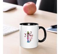 EMCLKS Tazze colazione,Durevole,Tazze Caffe e The 330ml,Idee Regalo Regali Natale,Mug per Lavastoviglie e Microonde,Cartone animato arpa farfalla musica acquerello dipinto