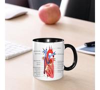 EMCLKS Tazze colazione,Durevole,Tazze Caffe e The 330ml,Idee Regalo Regali Natale,Mug per Lavastoviglie e Microonde,Struttura medica e didattica del cuore Anatomia del corpo umano