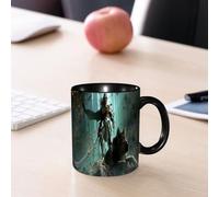 EMCLKS Tazze colazione,Durevole,Tazze Caffe e The 330ml,Idee Regalo Regali Natale,Mug per Lavastoviglie e Microonde,Un brutale cacciatore elfico con una spada si erge fiero su una collina e guarda mi