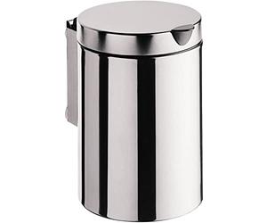 Emco 355300100 - Pattumiera System 2" con Coperchio, con Gancio per Appendere a Parete, 3 l, in Acciaio Inox