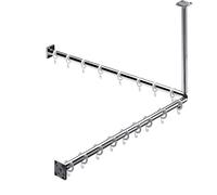 Emco 358700120 Set Tenda da Doccia Sistema 2 800 mm con 16 Tenda Anelli, Cromato