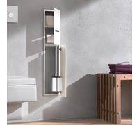 Emco asis modulo 2.0 modulo WC - modello da incasso, portacarta, 1 porta con fessura, cerniera porta a destra, Colorazione: alluminio/optiwhite