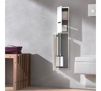 Emco asis modulo 2.0 modulo WC - modello da incasso, portacarta, 1 porta con fessura, cerniera porta con cerniera a sinistra, Colorazione: alluminio/optiwhite