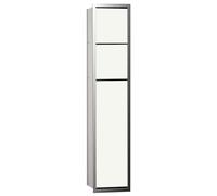 emco asis module 150 module de toilette encastré modèle de module de toilette, porte-papier, boîte à papier humide, set de brosses de toilette, 975027850, 975027850, Colorazione: Cromo/bianco opaco