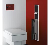 Emco asis modulo 150 modulo WC da incasso modello modulo WC, portacarta, scatola di carta umida, set di spazzole per toilette, Colorazione: cromo/nero