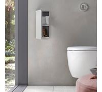 Emco asis module plus, modulo WC - modello da incasso, 2 scomparti per carta WC, rotolo di ricambio o scatola di carta bagnata, cerniera porta a sinistra