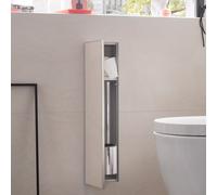 Emco asis module plus, modulo WC a incasso, H:658 mm, con scomparto per carta igienica e set di scopini integrati, fermo porta a sinistra, rimozione carta laterale