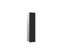 Emco Asis Pure - Armadietto da bagno a incasso, con pannello frontale in vetro, per un design elegante, colore: nero opaco