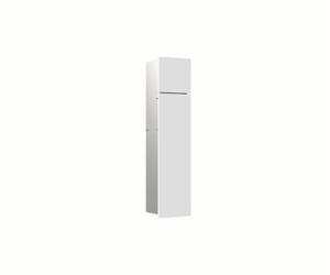 Emco Asis Pure - Armadio da incasso con porta carta igienica e scomparto, con funzione Push to Open, chiusura a destra, colore: Bianco opaco