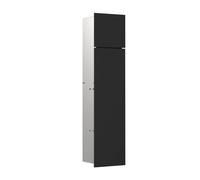 emco asis module pure WC, montage encastré, charnière de porte à droite, façade en verre en deux parties, 730x170mm, avec compartiment pour rouleau de réserve, 975528501, 975528501, Colorazione: Nero 