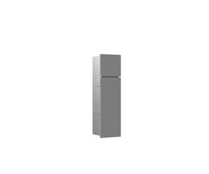 Emco Asis Pure - Modulo WC da incasso, con porta scopino e porta carta igienica con scomparto aggiuntivo, con funzione Push to Open e chiusura a sinistra, grigio opaco