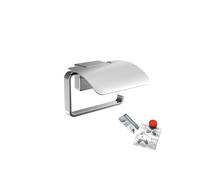 emco cue Porte-papier toilette Bundle comprenant porte-papier toilette avec couvercle et set de colle, 010-8702, 010-8702