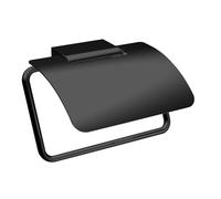emco flow porta carta igienica con coperchio, 270013301, colore: nero