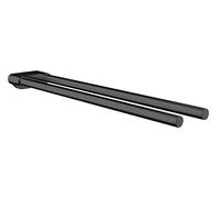 EMCO Flow - Portasciugamani da parete a due bracci, in metallo rigido, per due asciugamani, colore: nero, 430 mm