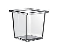 Emco liaison glass bowl square per ringhiera, vetro cristallino trasparente, profondo