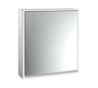 emco loft Armoire de toilette avec éclairage, 600 mm, modèle apparent, aluminium/miroir, 979805102, 979805102, Versione: 1 porta (battuta a destra)