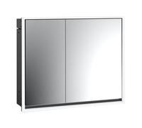 emco loft Armoire de toilette avec éclairage, 800mm, 2 portes, modèle à encastrer, noir/miroir, 979813309, 979813309, Versione: ampia porta a destra
