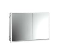 emco loft Armoire de toilette avec éclairage, 1000mm, 2 portes, modèle à encastrer, aluminium/miroir, 979805117, 979805117, Versione: porta larga a sinistra