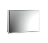 emco loft Armoire de toilette avec éclairage, 1000mm, 2 portes, modèle à encastrer, aluminium/miroir, 979805115, 979805115, Versione: ampia porta a destra
