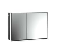 emco loft Armoire de toilette avec éclairage, 1000mm, 2 portes, modèle à encastrer, noir/miroir, 979813315, 979813315, Versione: ampia porta a destra