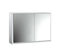 emco loft Armoire de toilette avec éclairage, 1000mm, 2 portes, modèle apparent, aluminium/blanc, 979806116, 979806116, Versione: porta larga a sinistra