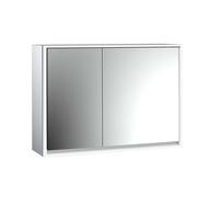 emco loft armoire de toilette lumineuse, 1000mm, 2 portes, modèle apparent, aluminium/miroir, 979805114, 979805114, Versione: ampia porta a destra