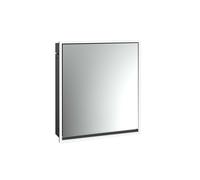emco loft armoire de toilette lumineuse, 600 mm, modèle à encastrer, noir/miroir, 979813301, 979813301, Versione: 1 porta (battuta a sinistra)