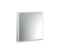 emco loft armoire de toilette lumineuse, 600 mm, modèle apparent, aluminium/blanc, 979806102, 979806102, Versione: 1 porta (battuta a destra)