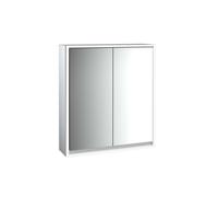 emco loft Armoire de toilette avec éclairage, 600 mm, modèle apparent, aluminium/blanc, 979806104, 979806104, Versione: 2 porte