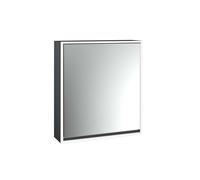 emco loft Armoire de toilette avec éclairage, 600 mm, modèle apparent, noir/miroir, 979813300, 979813300, Versione: 1 porta (battuta a sinistra)