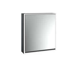 emco loft Armoire de toilette avec éclairage, 600 mm, modèle apparent, noir/miroir, 979813300, 979813300, Versione: 1 porta (battuta a sinistra)