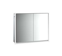 emco loft Armoire de toilette avec éclairage, 800mm, 2 portes, modèle à encastrer, aluminium/miroir, 979805107, 979805107, Versione: 2 porte