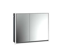 emco loft Armoire de toilette avec éclairage, 800mm, 2 portes, modèle à encastrer, noir/miroir, 979813309, 979813309, Versione: ampia porta a destra