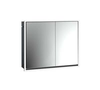 emco loft Armoire de toilette avec éclairage, 800mm, 2 portes, modèle à encastrer, noir/miroir, 979813311, 979813311, Versione: porta larga a sinistra