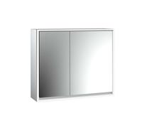 emco loft Armoire de toilette avec éclairage, 800mm, 2 portes, modèle apparent, aluminium/blanc, 9798051, 979806108, 979806108, Versione: ampia porta a destra