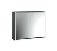 emco loft Armoire de toilette avec éclairage, 800mm, 2 portes, modèle apparent, noir/miroir, 979813308, 979813308, Versione: ampia porta a destra
