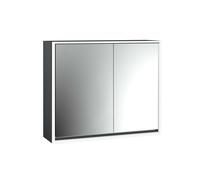 emco loft Armoire de toilette avec éclairage, 800mm, 2 portes, modèle apparent, noir/miroir, 979813310, 979813310, Versione: porta larga a sinistra