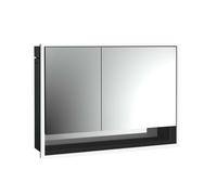 emco loft Armoire de toilette avec éclairage avec compartiment inférieur, 1000mm, 2 portes, modèle à encastrer, noir/miroir, 979813515, 979813515, Versione: ampia porta a destra