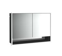 emco loft Armoire de toilette avec éclairage avec compartiment inférieur, 1000mm, 2 portes, modèle à encastrer, noir/miroir, 979813513, 979813513, Versione: 2 porte