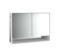 emco loft Armoire de toilette avec éclairage avec compartiment inférieur, 1000mm, 2 portes, modèle à encastrer, aluminium/miroir, 979805213, 979805213, Versione: 2 porte