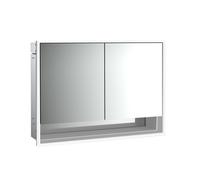 emco loft Armoire de toilette avec éclairage avec compartiment inférieur, 1000mm, 2 portes, modèle à encastrer, aluminium/blanc, 979806213, 979806213, Versione: 2 porte