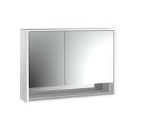 emco loft Armoire de toilette avec éclairage avec compartiment inférieur, 1000mm, 2 portes, modèle apparent, aluminium/miroir, 979805214, 979805214, Versione: ampia porta a destra