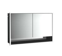 emco loft armoire de toilette lumineuse avec compartiment inférieur, 1200mm, 2 portes, modèle à encastrer, 979813519, 979813519, Colorazione: nero/specchio