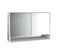 emco loft Armoire de toilette avec éclairage avec compartiment inférieur, 1200mm, 2 portes, modèle à encastrer, 979806219, 979806219, Colorazione: alluminio/bianco
